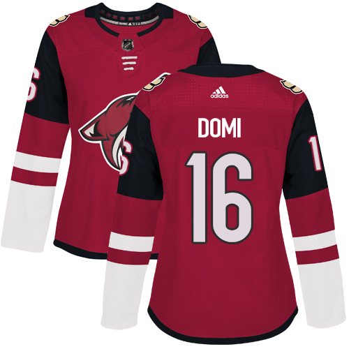 Adidas Arizona Coyotes #16 Max Domi Maroon Home Authentic Women Stitched NHL Jersey